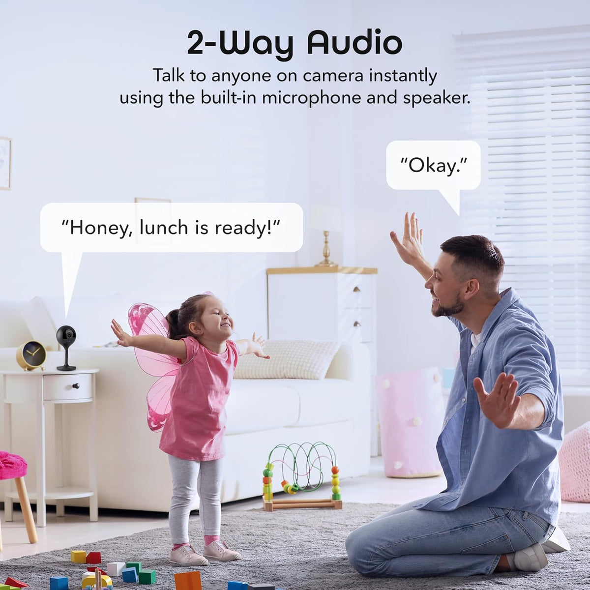 Geeni 2K 4MP 1440p 2-Way 10m Look Smart Indoor Security Camera Ultra HD WiFi Pet & Baby Monitor with Audio, Motion