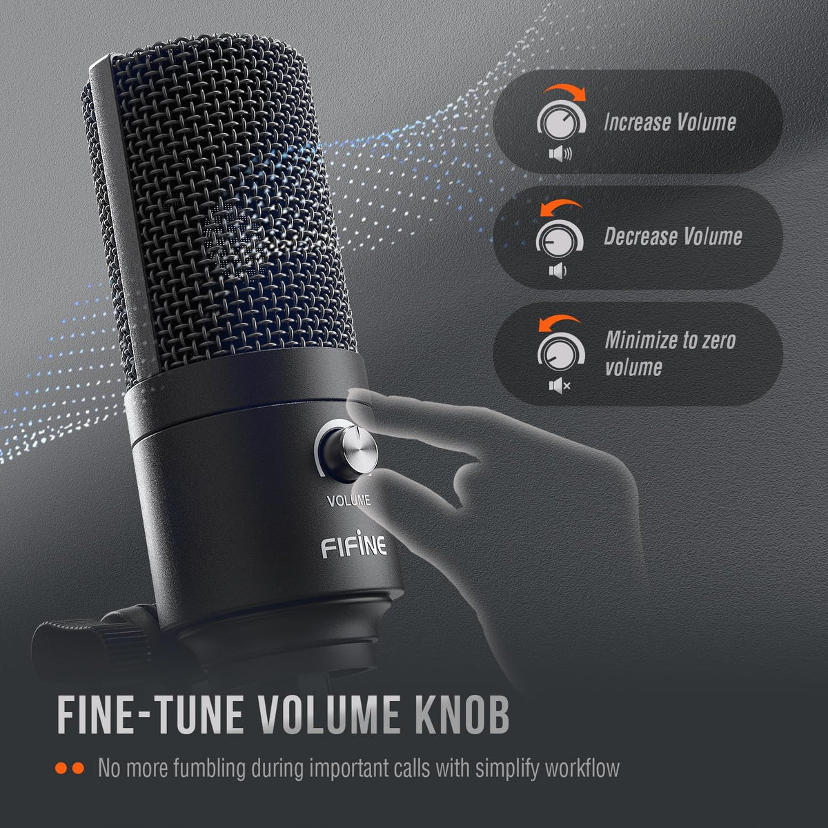 FIFINE USB Microphone, Metal Condenser Recording Microphone for MAC OS, Windows, Cardioid Laptop Mic for Recording Vocals, Voice Overs, Streaming, Meeting and YouTube Videos-K669B