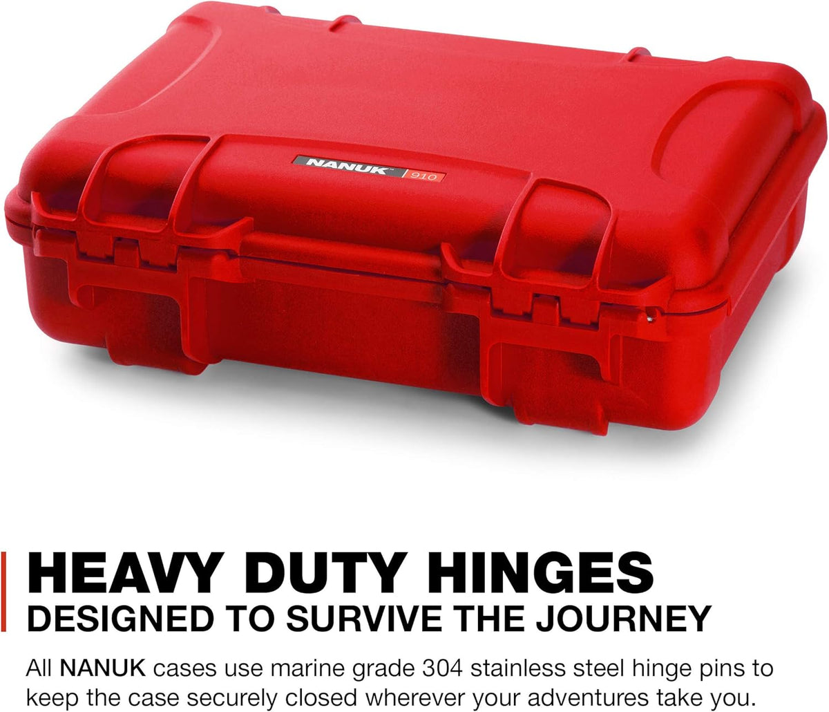 Nanuk 910 Waterproof Hard Case Empty - Red (910-0009)