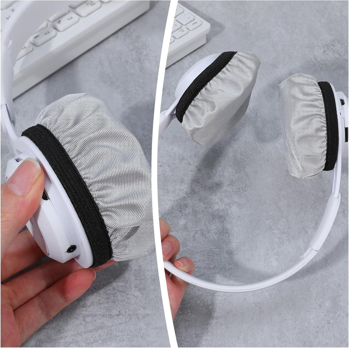 Bremorou 2 Headset Headset 3.5" 4.3" Headphone Covers for Ears Pairs Washable Stretchable Earpad Cloth Cover Protectors