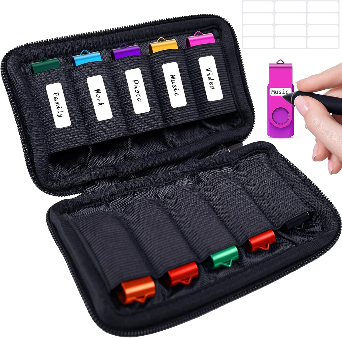10 Flash Drive Case, USB Drive Holder, Storage Bag for Thumb Drive, Light Weight and Easy to Put into Handbag, Protect