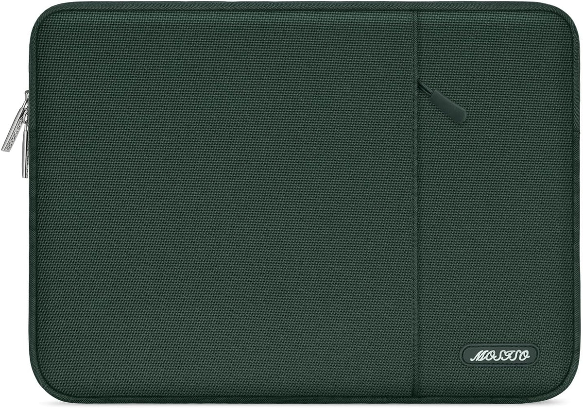 MOSISO Laptop Case 12.3 inch, 11.6-12.3 inch Laptop Sleeve Compatible with MacBook Air 11.6, Acer HP Dell Lenovo Samsung, Surface Pro, Polyester Vertical Computer Sleeve Bag with Pocket,Midnight Green