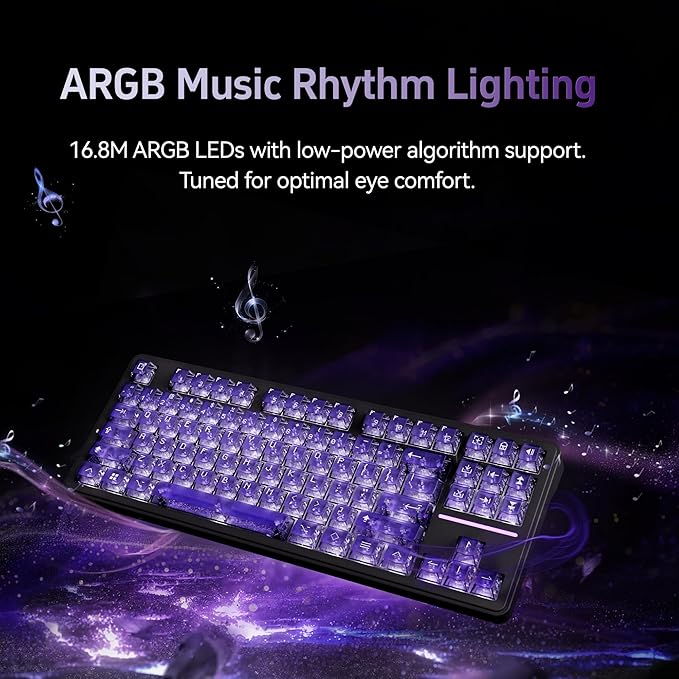 ATK A87 Pro Wireless Mechanical Keyboard 87-Key TKL Gasket Mount Hot-Swap Tri-Mode RGB (Glacier Blue)
