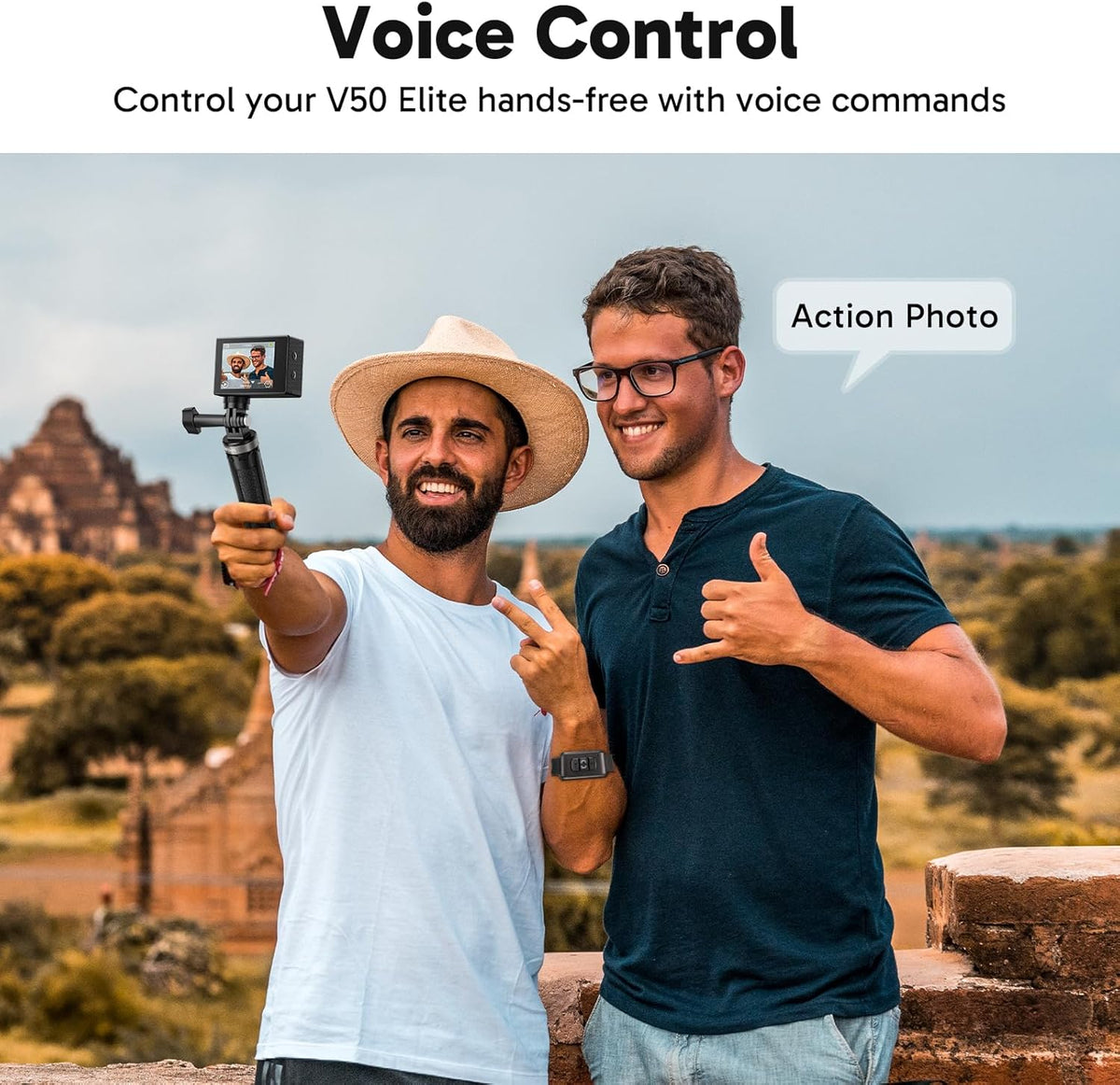 AKASO V50 Elite 4K60fps Touch Screen WiFi Action Camera Voice Control EIS 131 feet Waterproof Camera 8X Zoom Remote Control