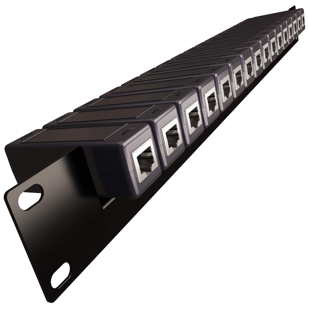 Tupavco TP308 - Server Rack Rail 1U 19" (Front Mount) 16 Screw Slots Capacity (Cold Rolled Steel - Black) for Network Cabinet and Electronics Media