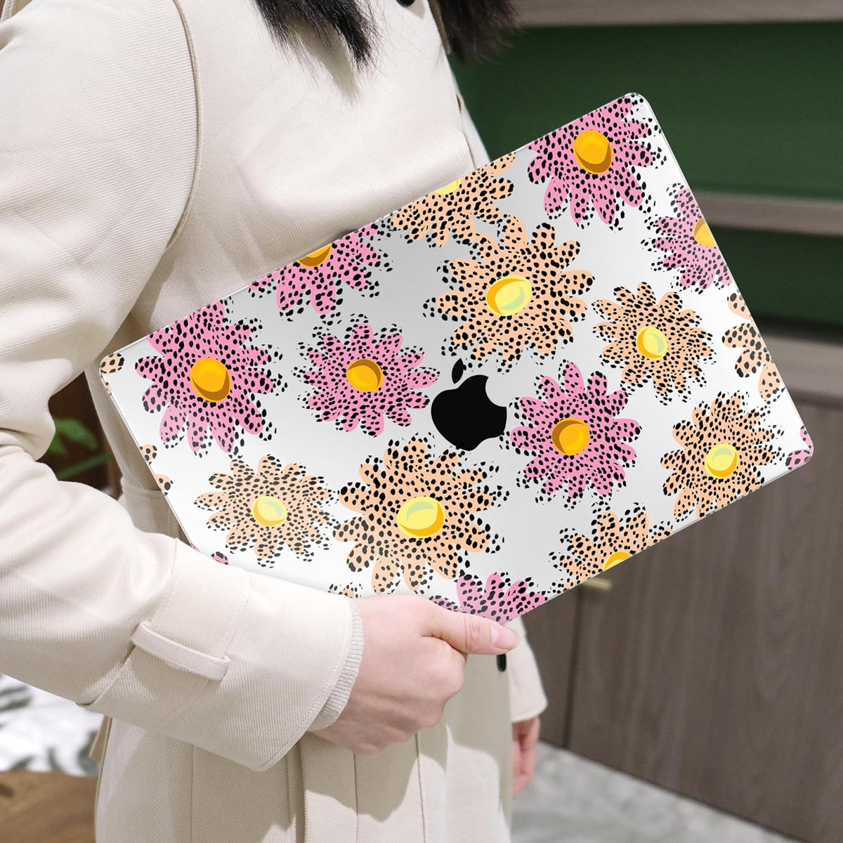 MEEgoodo Case for MacBook Pro 13 inch Case 2022 2021 2020 New A2338 M2/M1 A2251 A2289, Laptop Hard Shell with Keyboard & Camera Cover Compatible with 13 inch MacBook Pro, Abstract Polka Dot