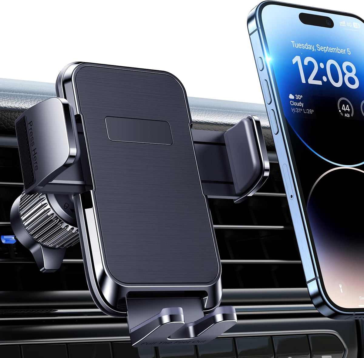 Car Phone Holder Vent [ Metal Clip] Phone Holders for Your Car Hands Free Universal Air Vent Cell Phone Car Mount Fit for iPhone Android All Smartphone Automobile Cradles