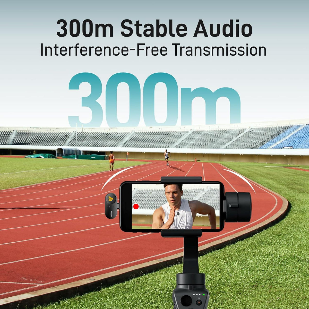 MAONO Wireless Lavalier Microphone for iPhone 16/15/Android/Tablet, USB C Plug Mini Mic with 48KHz 24Bit, 300m Range, Voice Filter, Noise Cancellation, 30H Use for Video Recording, Streaming - Wave T5