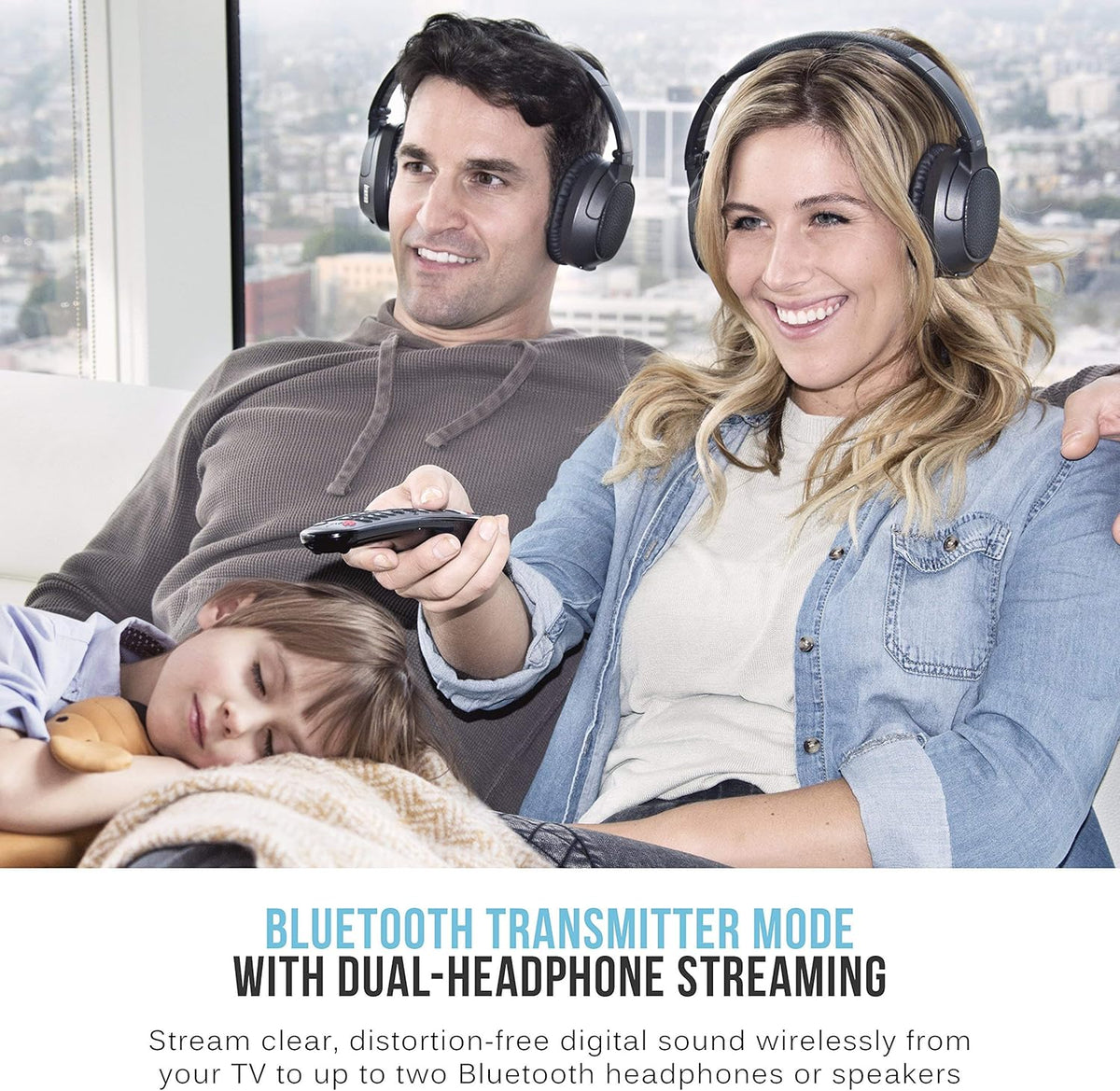 MEE audio Connect Hub Bluetooth Transmitter/Receiver with Audio Pass-Through for TV/Home Stereo with 3.5mm Jack/AUX/RCA/Optical Input; USB Multi-stream Bluetooth Adapter for Dual Headphones/Speakers