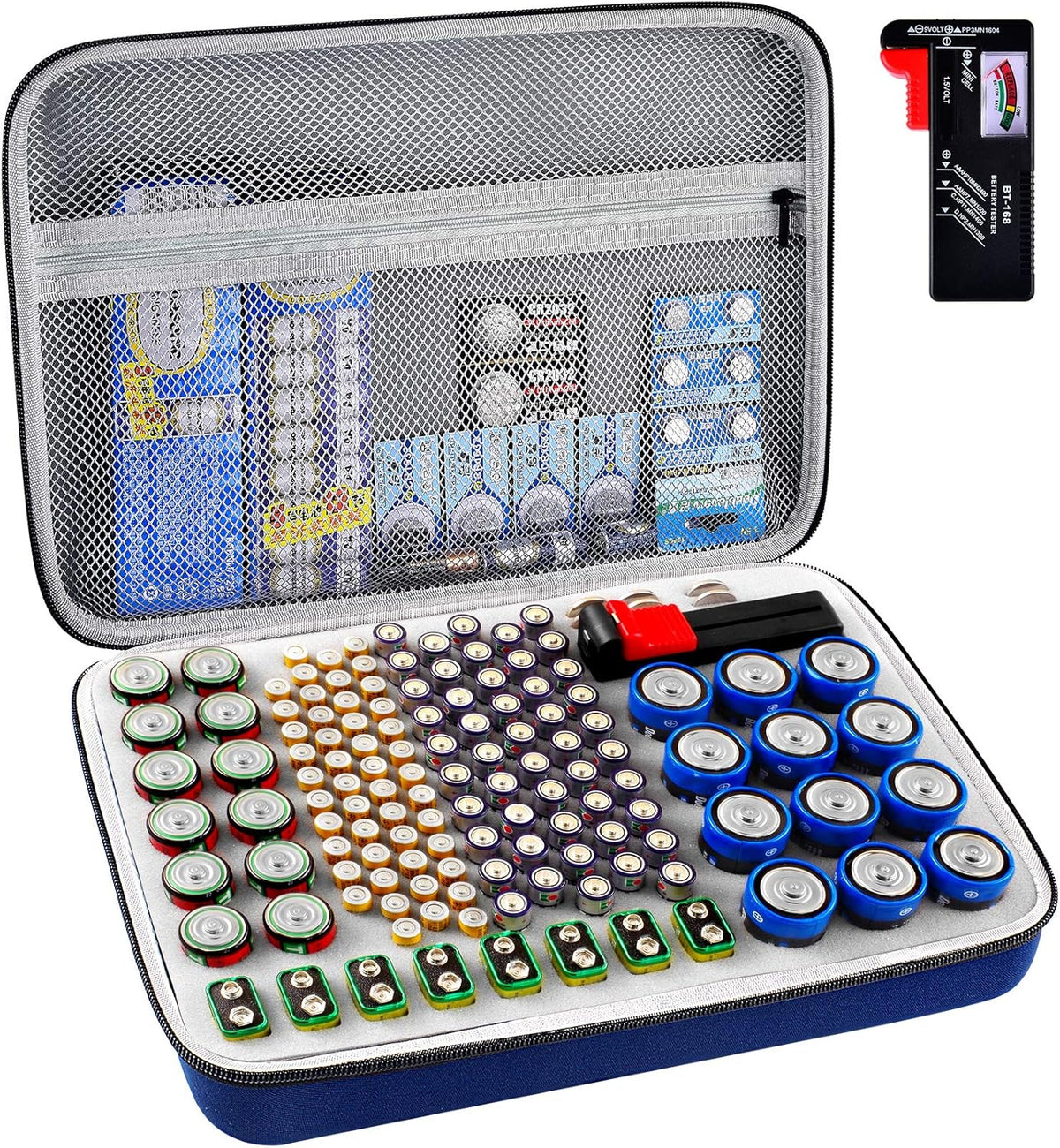GWCASE 150+ 9V 3V LR44 CR2016 CR1632 CR2032 CR2025 Battery Organizer Storage Holder, Batteries Storage Containers Box