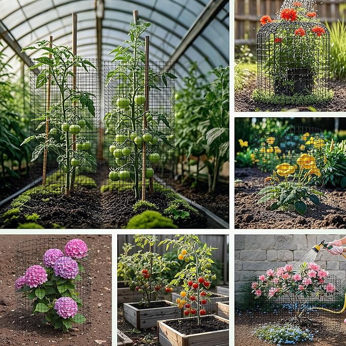 60PCS Plant Protection from Animals 12x12 Inch Metal Wire Plant ProtectorsPlant Cages to Keep Animals Out Sturdy Bunny Barricades Chicken Wire Cloche Plant Protectors for Shrubs Flowers Vegetables