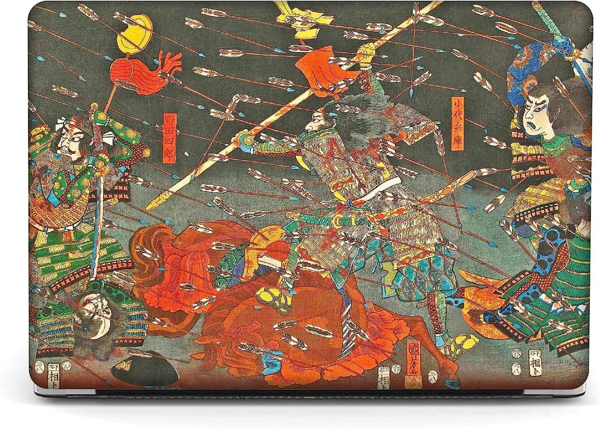 Berkin Arts for MacBook Air 15 inch Case 2025 2024 2023 Release M4 A3241 M3 A3114 M2 A2941 with Keyboard Cover & Screen Protector Ukiyo-e (The Kusunoki's Final Attack by Kuniyoshi)