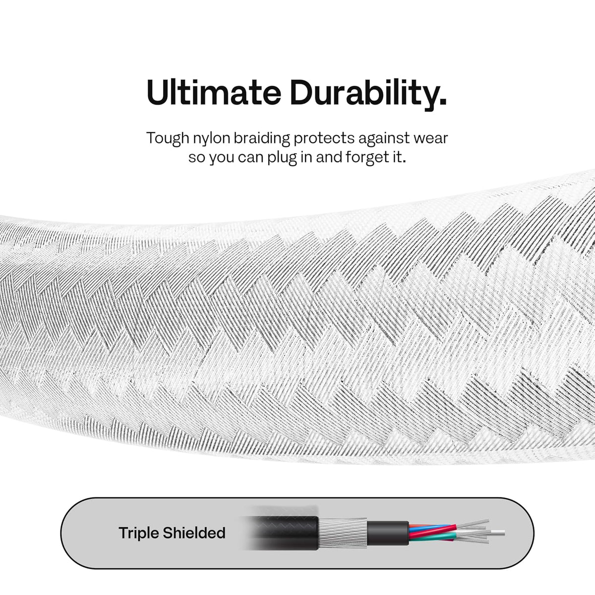8K 2.1 10FT 8K 60Hz 4K 120Hz HDR10+ Dolby Pixio White HDMI Cable Ultra Certified Ultra High Speed Nylon Braided Gold