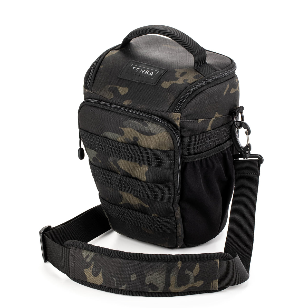 Tenba Axis v2 4L Top Loader Camera Bag for DSLR or Mirrorless Camera with Attached 24-70mm (or 70-200mm 2.8 When Bag is expanded) - Multicam Black