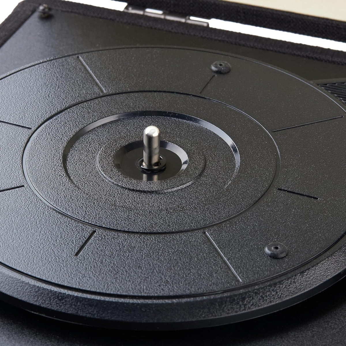 Amazon Basics 3-Speed, Portable Suitcase Vinyl Turntable Record Player with Built-in Stereo Speakers, Belt Drive