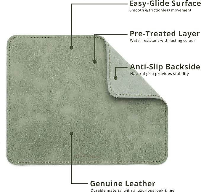 Genuine Leather Mouse Pad (Light Grey Small)
