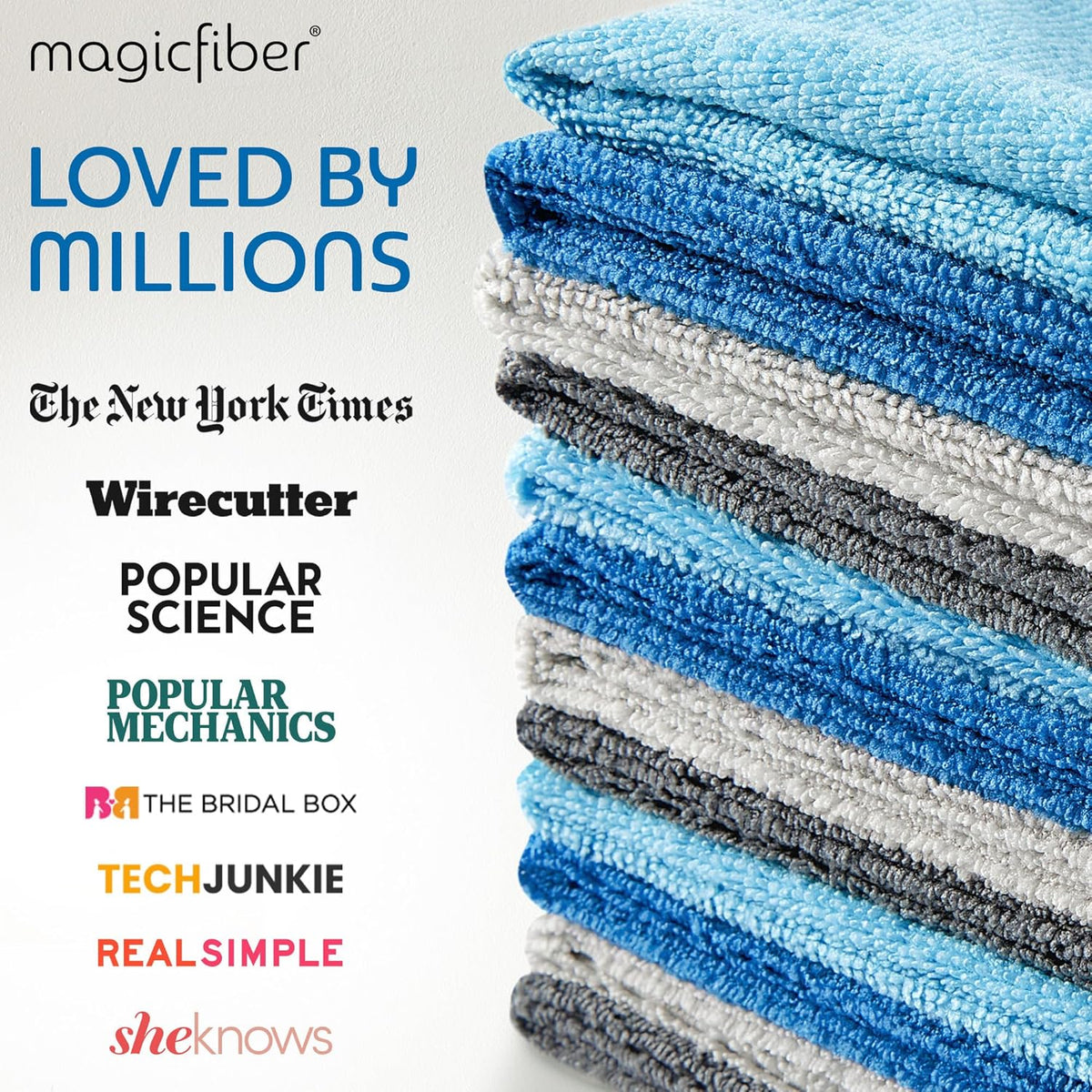 MagicFiber Microfiber Cleaning Cloth - 12 Pack, Large 13" x13” Highly Absorbent Streak-Free Micro Fiber Cleaning Rags Towels for House, Car, Windows, Housekeeping, Household Dusting, Kitchen