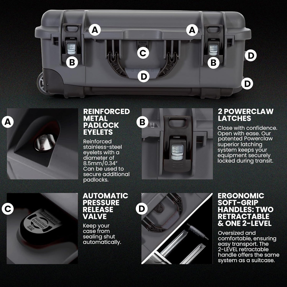 NANUK Wheeled Series 935 Lightweight NK-7 Resin Waterproof Protective Case