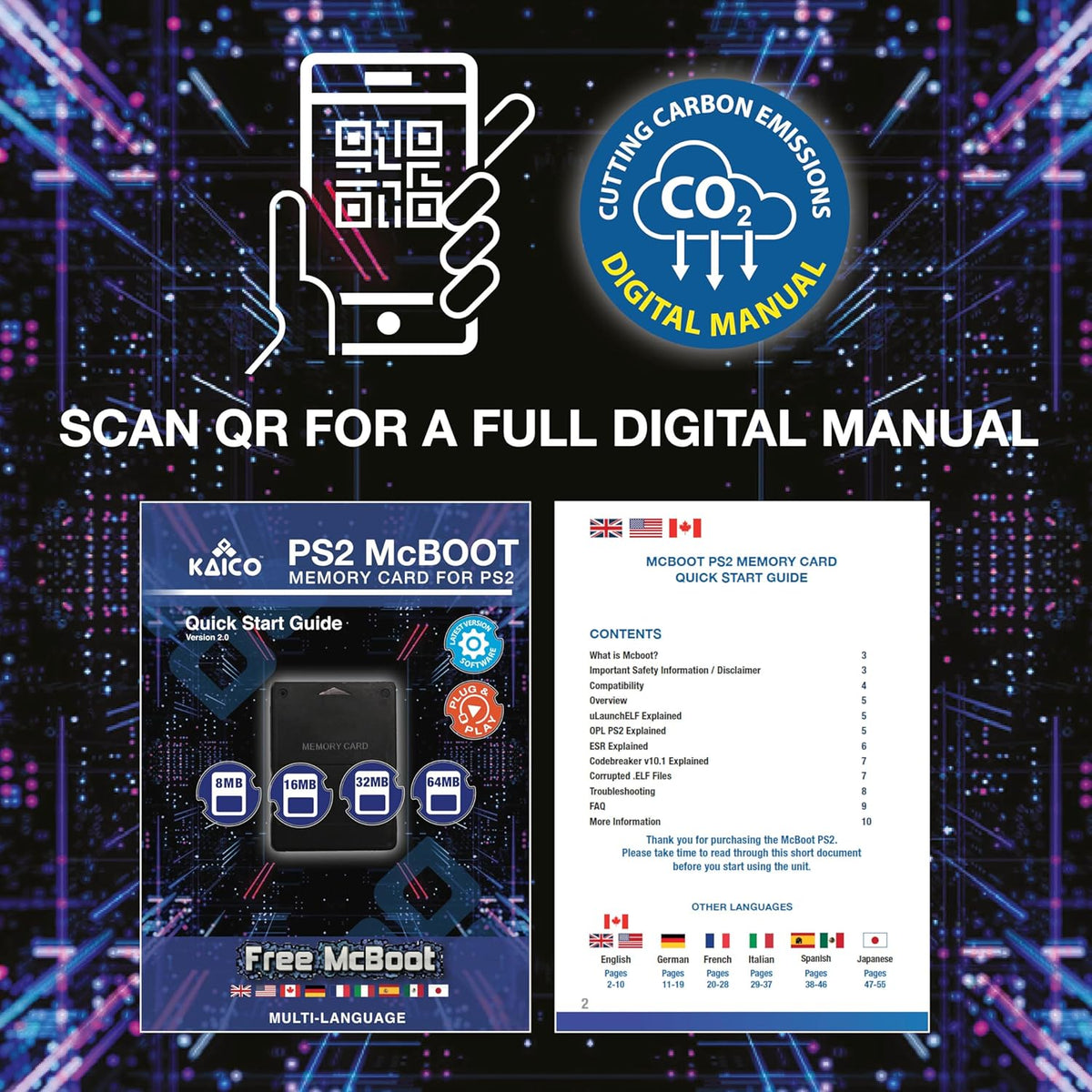 Kaico Free McBoot 8MB PS2 Memory Card – FMCB 1.966 for PS2 Console – Free McBoot PS2 Plug & Play – Memory Card PS2 Softmod Solution