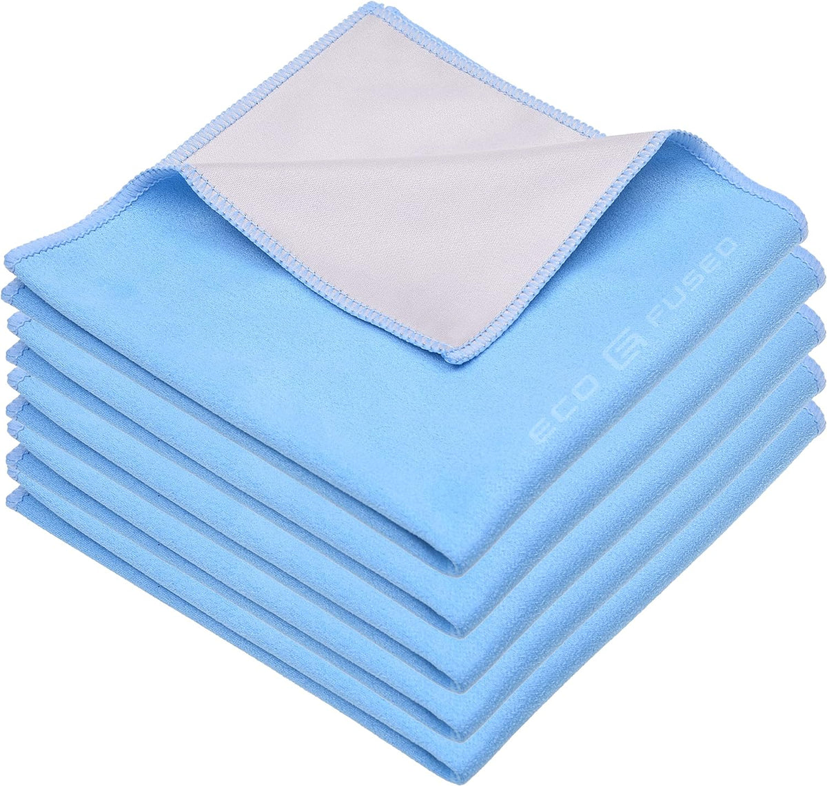 5 Pack 12 12 Eco-Fused Oversized Microfiber Cleaning Cloths XL - - x - Double-Sided - Microfiber & Suede