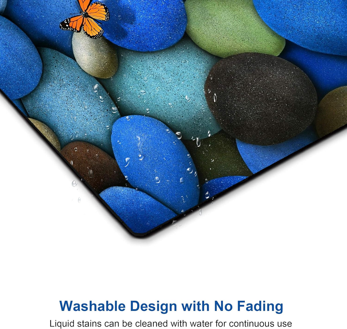 Pebbles and Butterfly Mouse pad Personalized Computer Mouse Pads Office Decoration Accessories Gift Non-Slip Rubber Mousepad for Laptop