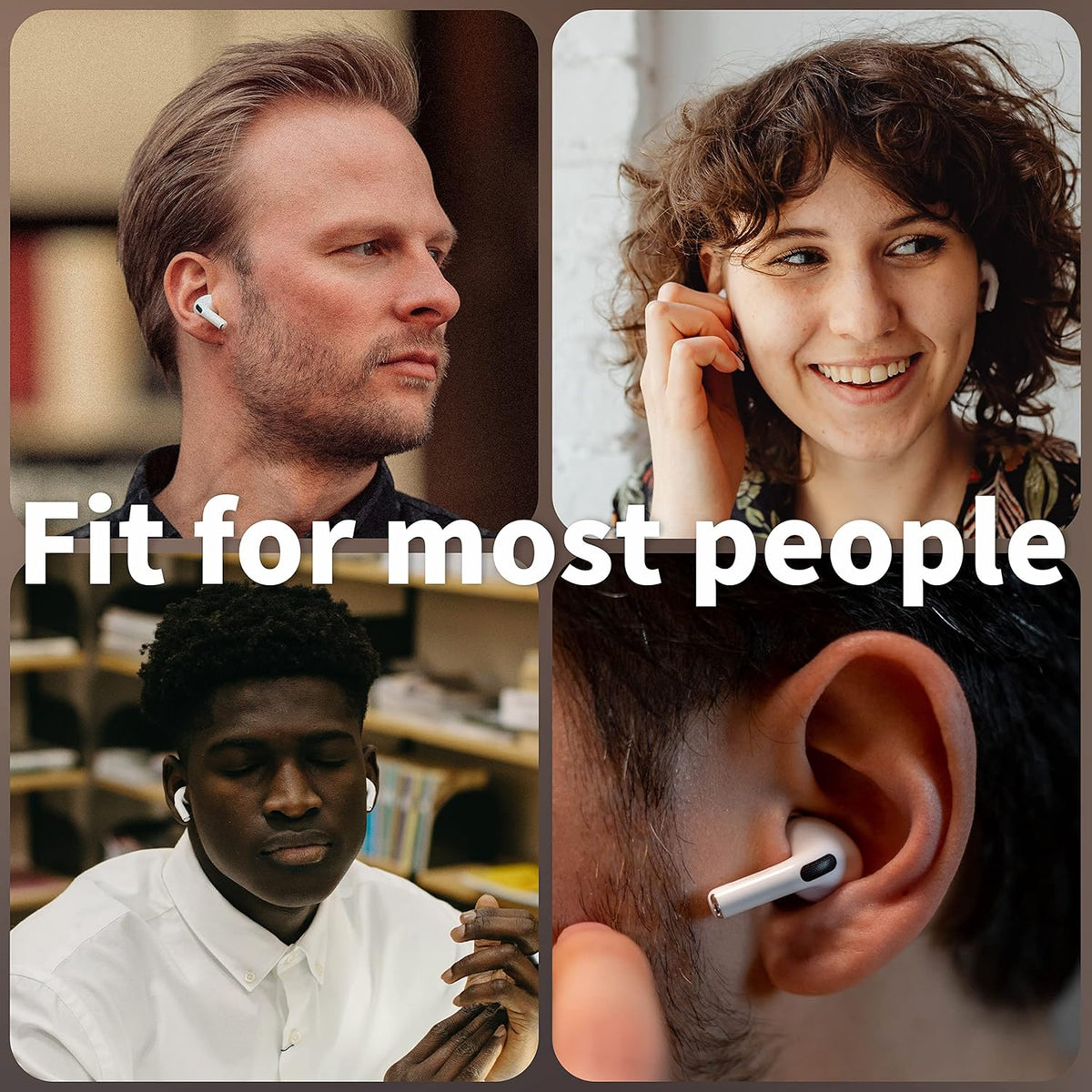 4 Pairs Ear Tips for AirPods Pro 1 & 2 [Relief Pain] [Fit in Case] Noise Cancellation Add Grip Sport Earbuds [US Patent Registered] (Small)