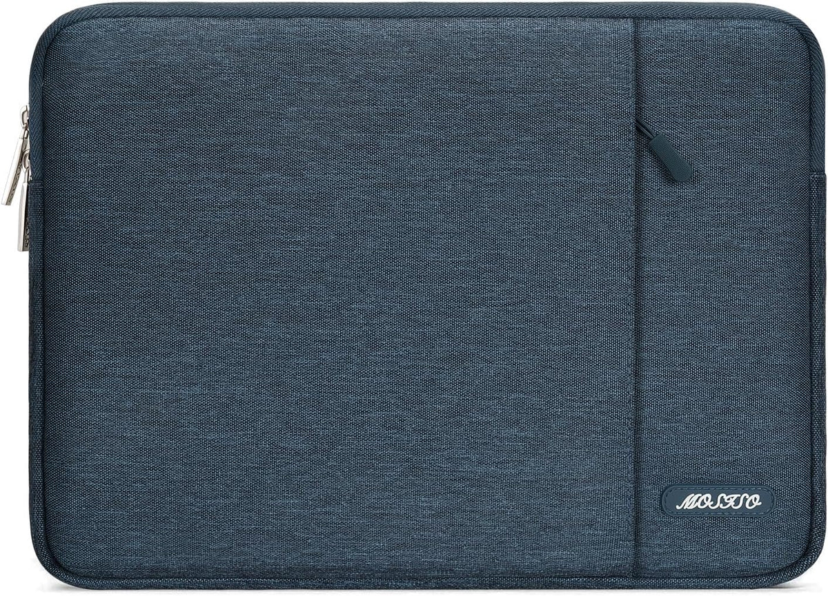 MOSISO Laptop Case 14 inch, 14 inch Laptop Sleeve Compatible with HP Lenovo Dell ASUS Acer, HP Stream, Dell Latitude, Lenovo IdeaPad, Polyester Vertical Computer Sleeve Bag with Pocket, Haze Blue