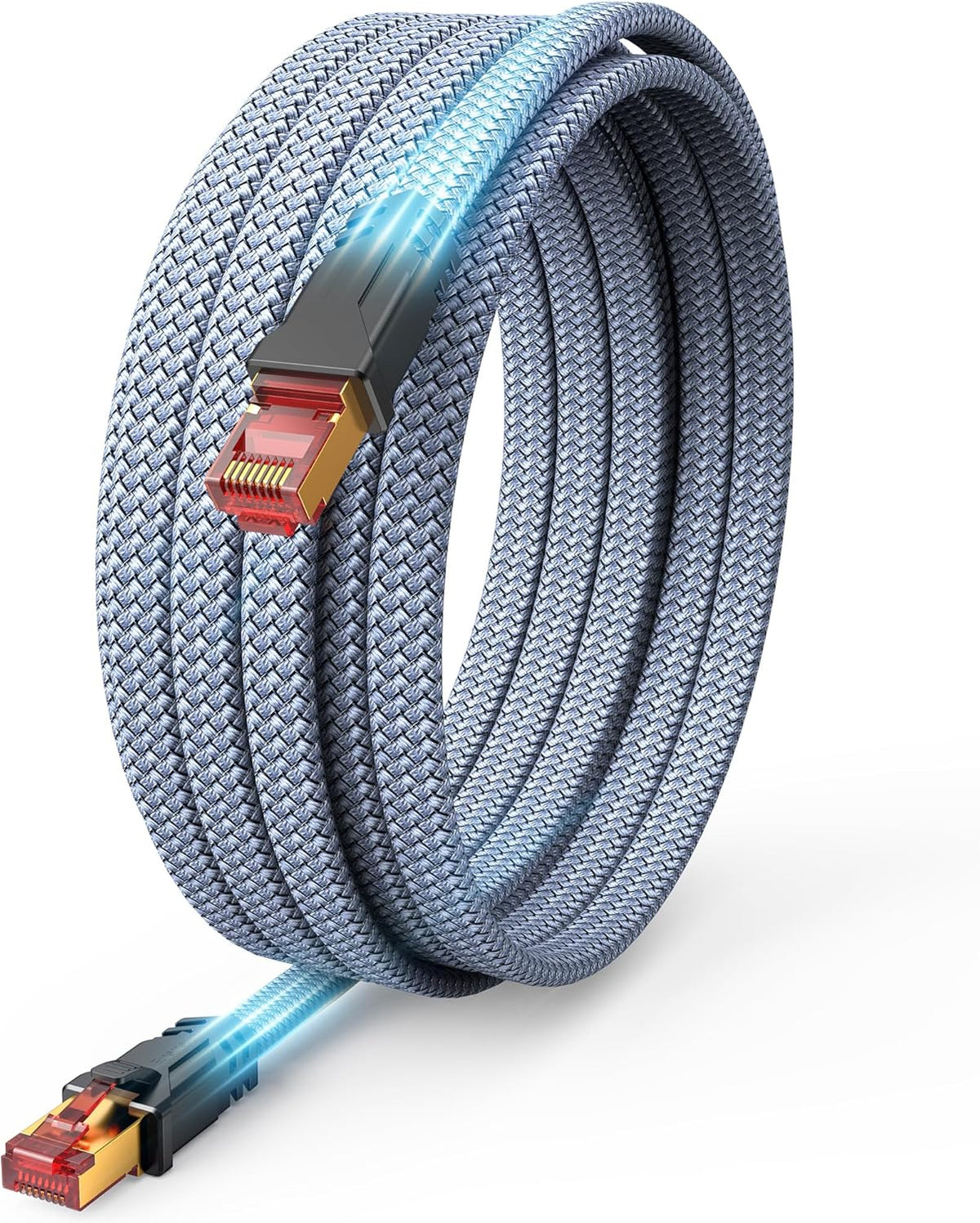 8 50 40Gbps 2000Mhz, RJ45 Snowkids Cat Ethernet Cable FT, Braided Heavy Duty High Speed Internet/LAN/Network Cable